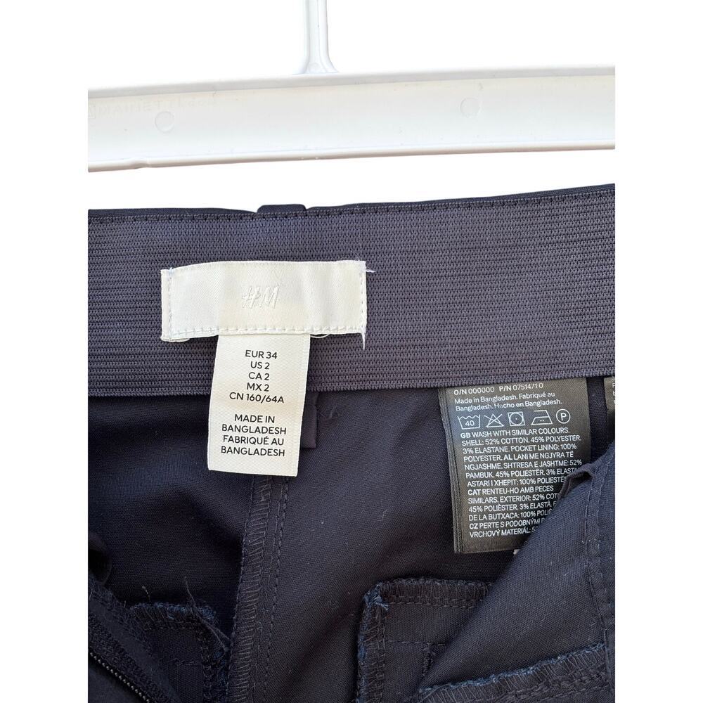 H&M Dress Pants Womens US 2 Gray Slim Ankle Career Office Stretch Trouser - Picture 5 of 8